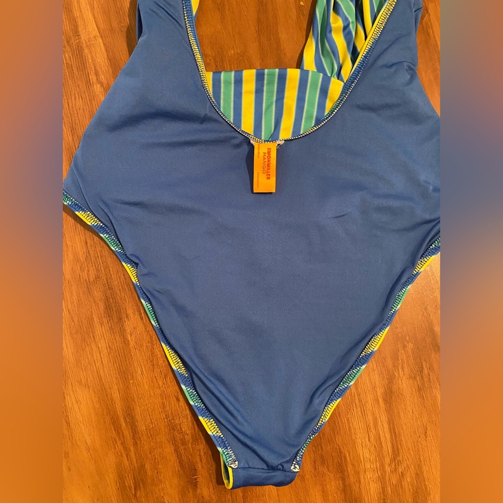 Mango x Simon Miller Multi-Colored Striped Wrap One Piece Swimsuit Size M - Picture 12 of 13